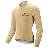 billiga Tröjor för män-Herr Cykeltröja Grafisk Bokstav &amp; Nummer Långärmad Cykel T-shirt Tröja med 3 bakfickor Bergscykling Snabb tork Anatomisk design Uppsugande Andningsfunktion sporter Mörkrosa Vit Rosa Kläder