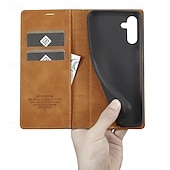 cheap Samsung Cases-Phone Case For Samsung Galaxy A21s S25 Ultra Flip Cover with Stand Holder Magnetic Card Slot Retro TPU PU Leather