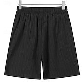 baratos Feriado-Homens Calção Shorts de linho Shorts de verão Shorts de praia Com Cordão Cintura elástica Tecido Respirável Comprimento do joelho Ao ar livre Feriado Praia Férias Casual Preto Branco