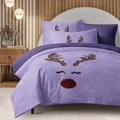 economico 100% cotone-set copripiumino con stampa renna 100% cotone set di biancheria da letto morbido e accogliente con design di renne natalizie perfetto per la stagione invernale elegante arredamento per la camera da letto facile da pulire lavabile in lavatrice