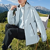 billige Softshell-, fleece og turjakker-Dame Softshell jakke Turjakke Vinter utendørs Hold Varm Fleecefor Vindtett Vannavvisende 3-i-1-jakker Vinterjakke Fleecejakker Reise Svart Krystall Rosa Beige Lyseblå