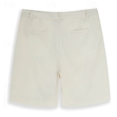 abordables Vacances-Homme Shorts Shorts en Lin Robe Short Shorts d'été Shorts de plage Avec Poches Boutons Uni Confort Respirant Longueur Genou Formel Quotidien Fête Vacances Mode Blanche Bleu Ciel Non Elastique