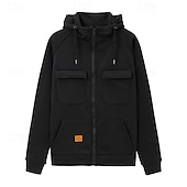 abordables sudaderas basicas hombre-Hombre Sudadera con capucha y cremallera completa Sudadera con cremallera Sudadera táctica con capucha Negro Vino Verde Ejército Caqui Gris Oscuro Con Capucha Plano Cerrar Bolsillo Deporte Diario