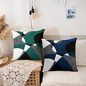 billige geometrisk stil-argyle mønster dekorative putetrekk 1 stk myk firkantet putetrekk putetrekk for soverom stue sofa sofa stol svart grå hvit rød