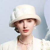 olcso Partikalapok-kalapok 100% gyapjú tányér / cloche sapka esküvői tea party elegáns esküvő csípős fejfedővel