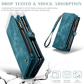 cheap Samsung Cases-Phone Case For Samsung Galaxy Z Fold 6 Z Fold 5 Z Fold 4 Wallet Case with Stand Holder Zipper with Wrist Strap Retro TPU PU Leather