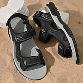 economico sandali da esterno-sandali sportivi da uomo marroni per l&#039;esterno con cinturini regolabili e suola antiscivolo - comode scarpe estive per escursioni, spiaggia e abbigliamento casual