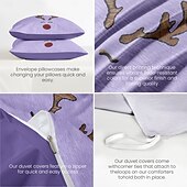 economico 100% cotone-set copripiumino con stampa renna 100% cotone set di biancheria da letto morbido e accogliente con design di renne natalizie perfetto per la stagione invernale elegante arredamento per la camera da letto facile da pulire lavabile in lavatrice
