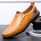 abordables Chaussures sans lacets &amp; mocassins-Mocassins à enfiler en similicuir marron clair pour hommes avec détails cousus à la main – chaussures décontractées confortables pour le travail, les voyages et le quotidien