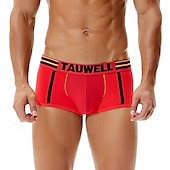 cheap Men&#039;s Boxers Underwear-Men&#039;s 1 PCS Boxers Underwear Boxer Shorts Patchwork 90% Cotton Breathable Soft Comfortable Color Block Letter Mid Rise Black White