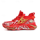 economico Sneakers da uomo-eleganti sneakers rosse da uomo con motivo a fiamma - eleganti e comode, perfette per feste o uscite informali