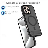 お買い得  iPhone用ケース-電話 ケース 用途 iPhone 16 Pro Max プラス iPhone 15 プロマックスプラス iPhone 14 Pro Max Plus バックカバー スタンド付き 磁石バックル 耐衝撃 レトロ風 PC シリコーン