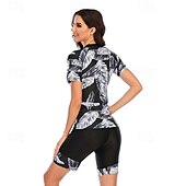 halpa Ihottumavartiot-Naisten Rashguard-uimapuku UV-aurinkosuojaus UPF50+ Kevyt Lyhythihainen Spandex Uima-asut Uimapuku 2-osainen Etuvetoketju Uinti Lainelautailu Hiekkaranta Vesiurheilu Kukat Trooppinen Painettu Kes