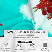 olcso Trópusi növények-Férfi Fák / falevelek Hawaii ing Aloha ing Rövid ujjú Hawaii Üdülő Vakáció Hétköznapi Nyár Tavasz Térfogatcsökkenés Begombol Lóhere