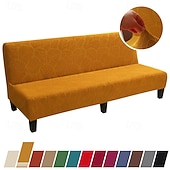 billiga Sofföverdrag-jacquard futon överdrag bäddsoffa överdrag enfärgad utan armstöd bäddsoffa överdrag hög elastisk hopfällbar möbel skyddsöverdrag