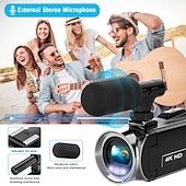 お買い得  アクションカメラ-ビデオカメラ、ビデオカメラ、HD 4K、48MP、ビデオレコーダー、カメラ、ビデオブログ用カメラ、DV、ビデオカメラ、デジタルズーム