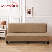billiga Sofföverdrag-jacquard futon överdrag bäddsoffa överdrag enfärgad utan armstöd bäddsoffa överdrag hög elastisk hopfällbar möbel skyddsöverdrag