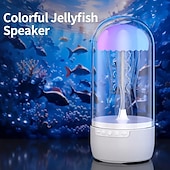 baratos Colunas-alto-falante de água-viva com luz colorida imita a cena de movimento de água-viva alto-falante sem fio com suporte tf/tipo c equipado com conversão de luz e alto-falante ambiente exclusivo