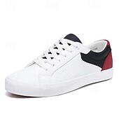 economico Casuale-sneakers casual da uomo con lacci bianchi e blu – comode scarpe basse per l&#039;uso quotidiano e le attività all&#039;aperto