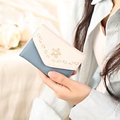 economico Per le donne-Portafoglio in PU inciso personalizzato miglior regalo per mamma – Regalo di matrimonio personalizzato per coppia portafoglio in pelle a pieghe con foto floreale per lei regalo per matrimonio festa