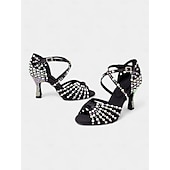 abordables Chaussures de danses latines-chaussures de danse latine ornées de perles - élégantes et confortables