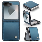 cheap Samsung Cases-Phone Case For Samsung Galaxy Z Flip 6 Z Flip 5 Back Cover Magnetic Support Wireless Charging Card Slot Retro TPU PU Leather
