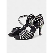 abordables Chaussures de danses latines-chaussures de danse latine ornées de perles - élégantes et confortables