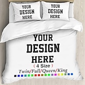 cheap Personalized Bedding-Personalized Duvet Cover Custom Bedding 3pcs Sets with Photo Text Customized Gifts Comforter Set with 2 Pillowcases