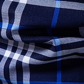 preiswerte Herrenhemd zum Knöpfen-Herren Hemd Sommerhemd Freizeithemd Knopfhemd Karierte Hemden Rote Blau Langarm Karomuster Revers Urlaub Ferien Button-Down Bekleidung Polyester Mode Lässig Bequem