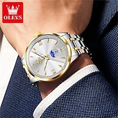 levne Quartz hodinky-olevs pánské business quartz hodinky s nočním viděním datumovka týdenní displej jednoduchý quartzový strojek módní a voděodolné sportovní hodinky