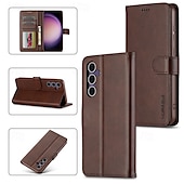 お買い得  サムスン用ケース-Samsung Galaxy S24 S24 Ultra Plus S24 FE S23 S22 S21 S20 Ultra Plus FE S25 Ultra用のスタンドホルダー、マグネットカードスロット、レトロTPU PUレザーのフリップカバー