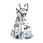 preiswerte Kleider-Retro Vintage 1950er Vintage-Kleid Kleid Maskerade Damen Karneval Neujahr Maskerade Alltagstauglich Junggesellinnenabschiedsparty Erwachsene Kleid