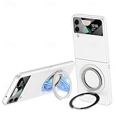 cheap Samsung Cases-Phone Case For Samsung Galaxy Z Flip 4 Back Cover with Stand Holder Shockproof Retro Tempered Glass PC
