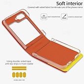 Χαμηλού Κόστους Samsung Θήκη-τηλέφωνο tok Για Samsung Galaxy Z Flip 6 Z Flip 5 Z Flip 4 Z Flip 3 Πίσω Κάλυμμα Υποδοχή κάρτας Δαχτυλίδι πόρπη Ανθεκτική σε πτώσεις Ρετρό TPU PU δέρμα