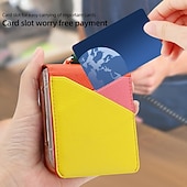 Χαμηλού Κόστους Samsung Θήκη-τηλέφωνο tok Για Samsung Galaxy Z Flip 6 Z Flip 5 Z Flip 4 Z Flip 3 Πίσω Κάλυμμα Υποδοχή κάρτας Δαχτυλίδι πόρπη Ανθεκτική σε πτώσεις Ρετρό TPU PU δέρμα