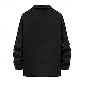 abordables Manteaux &amp; vestes-Homme Chemise Veste Veste de transition Quotidien Résistant à l'usure Avec Poches Jacquard Toutes saisons Uni Occasionnel Revers Régulier Noir Blanche Kaki Gris Claire Gris foncé Veste