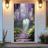 voordelige Garage en Deurbanners-deurdecoraties deurbekleding blauweregen deurtapijt deurgordijn decoratie achtergrond binnen/buiten deurbanner voor voordeur boerderij