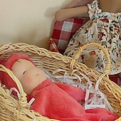 voordelige Poppen-waldorf pop accessoires handgemaakte zachte slapende pop set meisje begeleidende lappenpoppen verjaardagscadeau gebreide pop schattige meisjes pluche pop knuffel gepersonaliseerde geweven poppenset