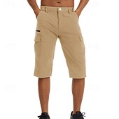 economico Classico-Per uomo Pantaloncini tattici Pantaloncini Cargo Capri Pantaloncini casual Maglia da escursione Bottoni Vita elastica Multi tasca Liscio Impermeabile Antivento Polpaccio Esterno Informale Giornaliero