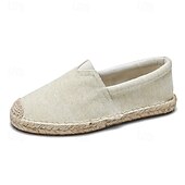 cheap Men's Slip-ons &amp; Loafers-Men's Red Canvas Espadrille Slip-On Shoes with Jute Rope Sole – Comfortable Summer Footwear