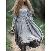 billiga Etnisk Boho Klänning-kvinnors boho klänning blommig v-ringad maxi klänning vintage klänning tryck klänning mode modern sommar våren