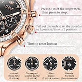 economico Orologi al quarzo-nuovo orologio da donna alla moda olevs cronografo calendario fosforescente orologio sportivo casual impermeabile da donna con diamanti incastonati