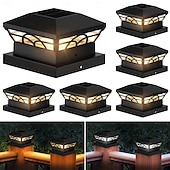 economico Luci a terra-lampada da recinzione a colonna solare - lampada da giardino e cortile per esterni per recinzione con palo in legno, decorazione per ville, lampada a colonna da 4/5 pollici 1 pz.