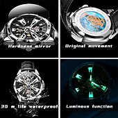 preiswerte Mechanische Uhren-Olevs marke herren business gürtel automatische mechanische uhr mode hohl glow-in-the-dark wasserdicht sport herren uhr