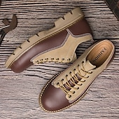 economico Casuale-scarpe stringate in pelle sintetica e pelle scamosciata resistenti da uomo: calzature casual eleganti per l&#039;uso quotidiano e all&#039;aperto