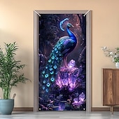 cheap Door Covers-Door Decorations Door Covers Beautiful Peacock Door Tapestry Door Curtain Decoration Backdrop Indoor/Outdoor Door Banner for Front Door Farmhouse