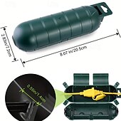 abordables Almacenamiento y organización-1 pieza de cubierta de cable de extensión para exteriores - conector de enchufe resistente a la intemperie negro/verde con sello de seguridad externo
