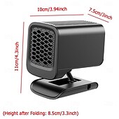 abordables équipement de chauffage de voiture-Chauffage de voiture pliable 12 V 150 W Système de chauffage et de refroidissement rapide pour un dégivrage et un désembuage instantanés Compatible avec l&#039;allume-cigare Désembueur de pare-brise
