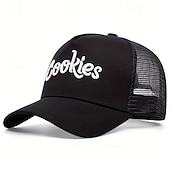preiswerte Baseballkappe für Herren-Herren Snapback Cap Cap Basecap Sonnenhut Kappe Mesh-Kappe Schwarz Weiß Baumwolle Gitter Bestickt Netzrücken Modisch Brautkleider schlicht Strasse Täglich Buchstabe Einstellbar Sonnenschutz