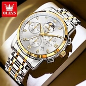 cheap Quartz Watches-New Olevs Brand Stainless Steel Band Men&#039;S Business Watch Calendar Luminous Chronograph Multifunction Simple Leisure Quartz Watch Fashion Waterproof Sports Men&#039;S Wristwatch